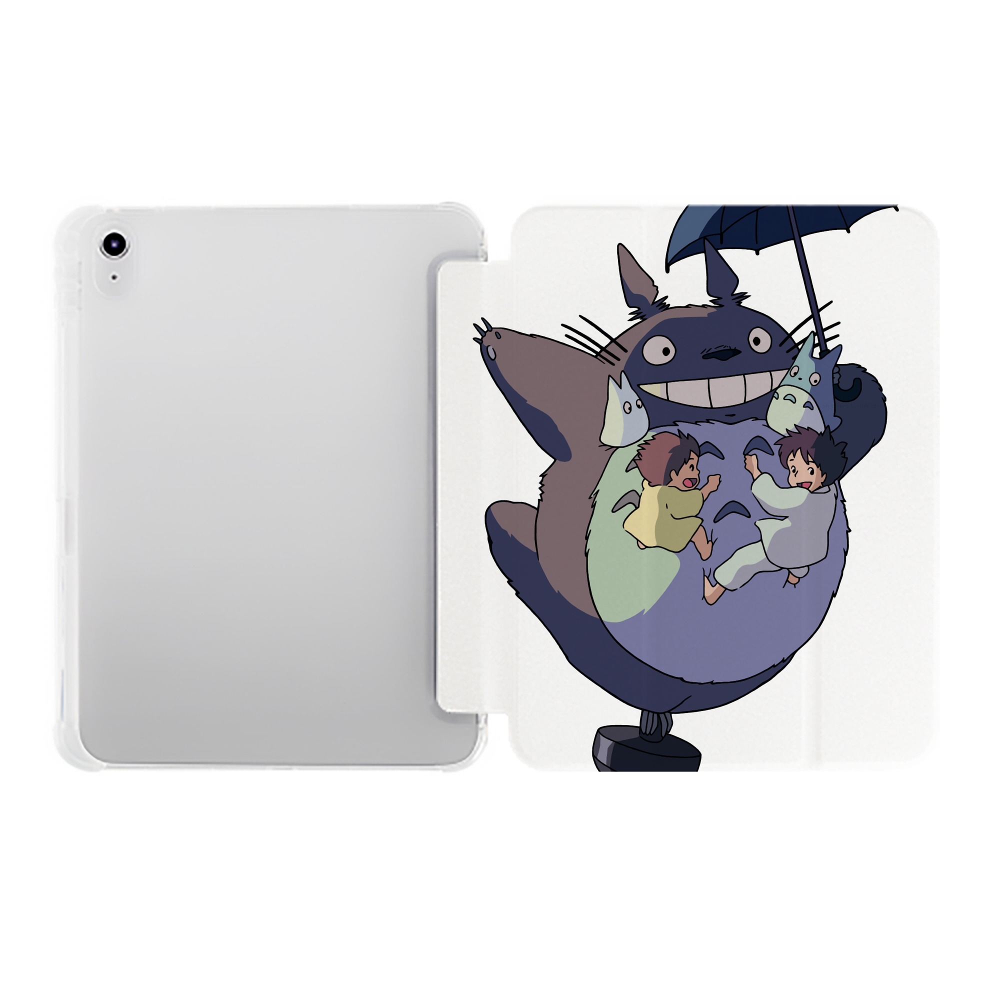 （画像用） となりのトトロ 草壁メイ 草壁サツキ My Neighbor Totoro Satsuki Kusakabe Mei Kusakabe IPad ケース ペン収納付き 三つ折りスタンド PUレザー×シリコン 対応機種9.5/10.5/10.9インチ